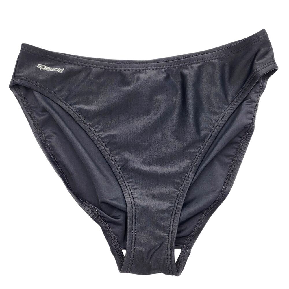 Speedo Black High-Cut Classic Bikini Bottoms Women’s Size 10 Beach Vacation Swim